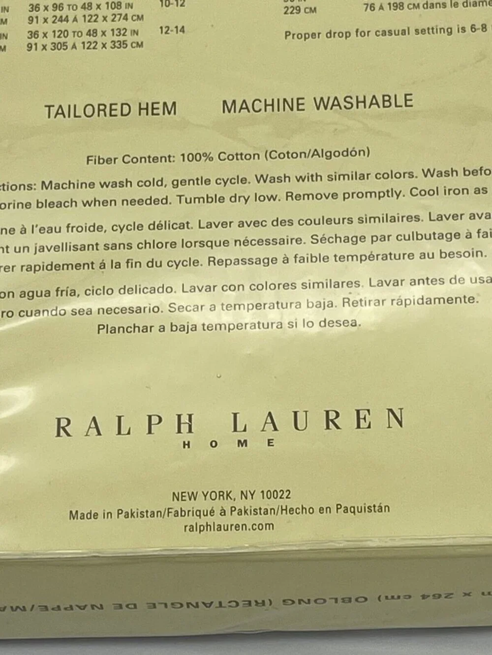 Lauren Ralph Lauren Bowen Oblong Tablecloth 60 x 104